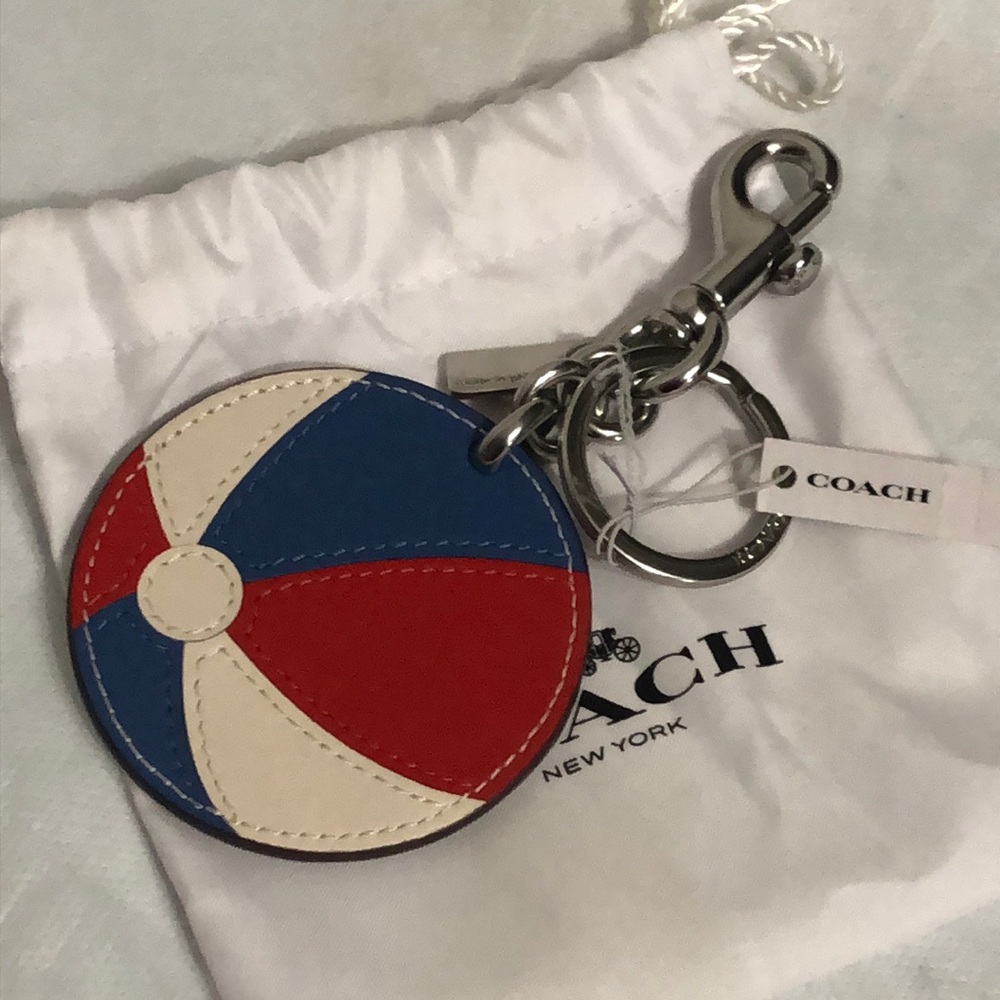 Coach Leather Beach Ball Bag Charm / Keyring NWT